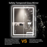 24X32 LED Bathroom Mirror with Lights, Anti-Fog, Dimmable, Backlit + Front Lit, Lighted Bathroom Vanity Mirror for