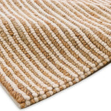 Area Rug 2x3 feet - Premium Wool and Jute Blend Handwoven Rugs - Natural Fiber Chunky Stripe Design 