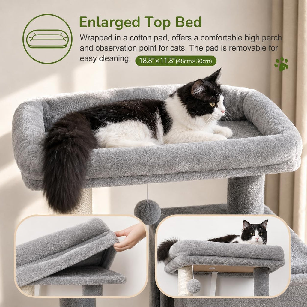 Cat Tree Tower with Scratching Post for Indoor Cats