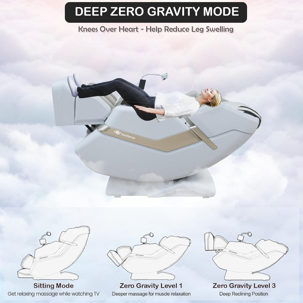 KZ-313 Heated Jade Roller Full Body Massage Chair | 3D Rollers with Heated Jade Rollers, Spacious WIde-Seat, Deep