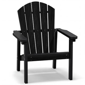 Compact Stackable Adirondack Chairs, All Weather HDPE, Black