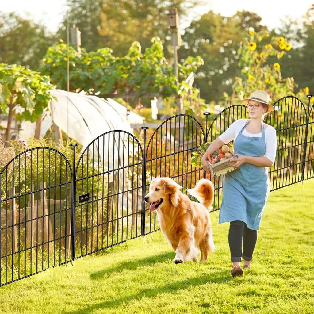 Garden Fencing 36 Inch High with Gate, 14 Panels Garden Fence Total 30.6 Ft(L),No Dig Animal Barrier, Rustproof Metal