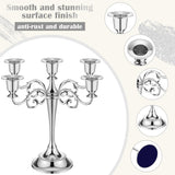 3 Pcs 5 Arm Metal Candelabra Candlestick Holders 10.24 Inch Tall Candlestick Holders Gothic Candle Holdery (Sliver)