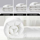 King White Goose Feather Down Fiber Comforter -100% Cotton Shell All Season Duvet Insert,Luxury Hote