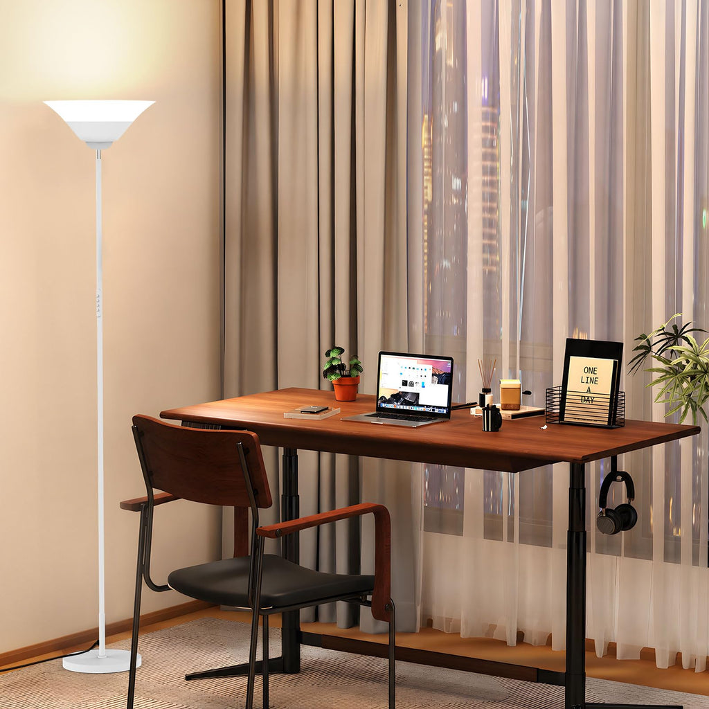 Torchiere Floor Lamp, 30W Dimmable LED Standing Lamp with Remote/Button Control, 1800Lm, 3000-6500K, 72in Bright