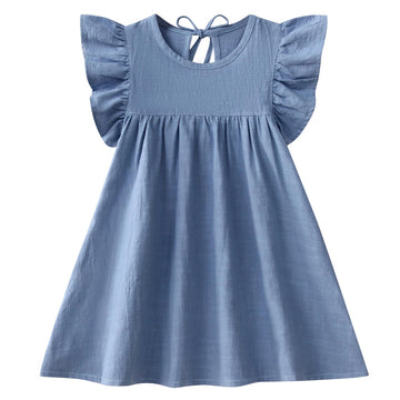 Toddler Baby Girl Dress Summer Cotton Ruffle Halter Sleeveless Kids Casual Beach Party Dresses