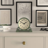 CLOCKS Saloon Mantel Clock | Small Traditional Double Scroll Design | Green | Contemporary Classic Style for