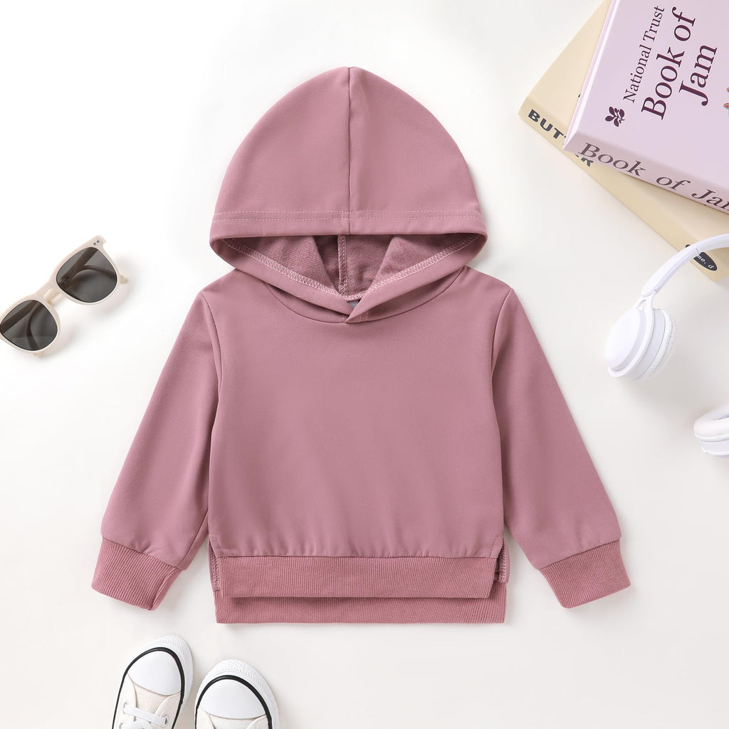 Toddler Baby Boy Girl Sweatshirt Hoodie Pullover Fall Outfits Solid Crewneck Long Sleeve Blouse Top Shirt