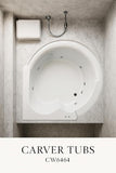 Tubs - CW6464 - Modern Acrylic Fiberglass Soaking Corner Bathtub - Drop in White Curved Rounded Acrylic Corner Bath