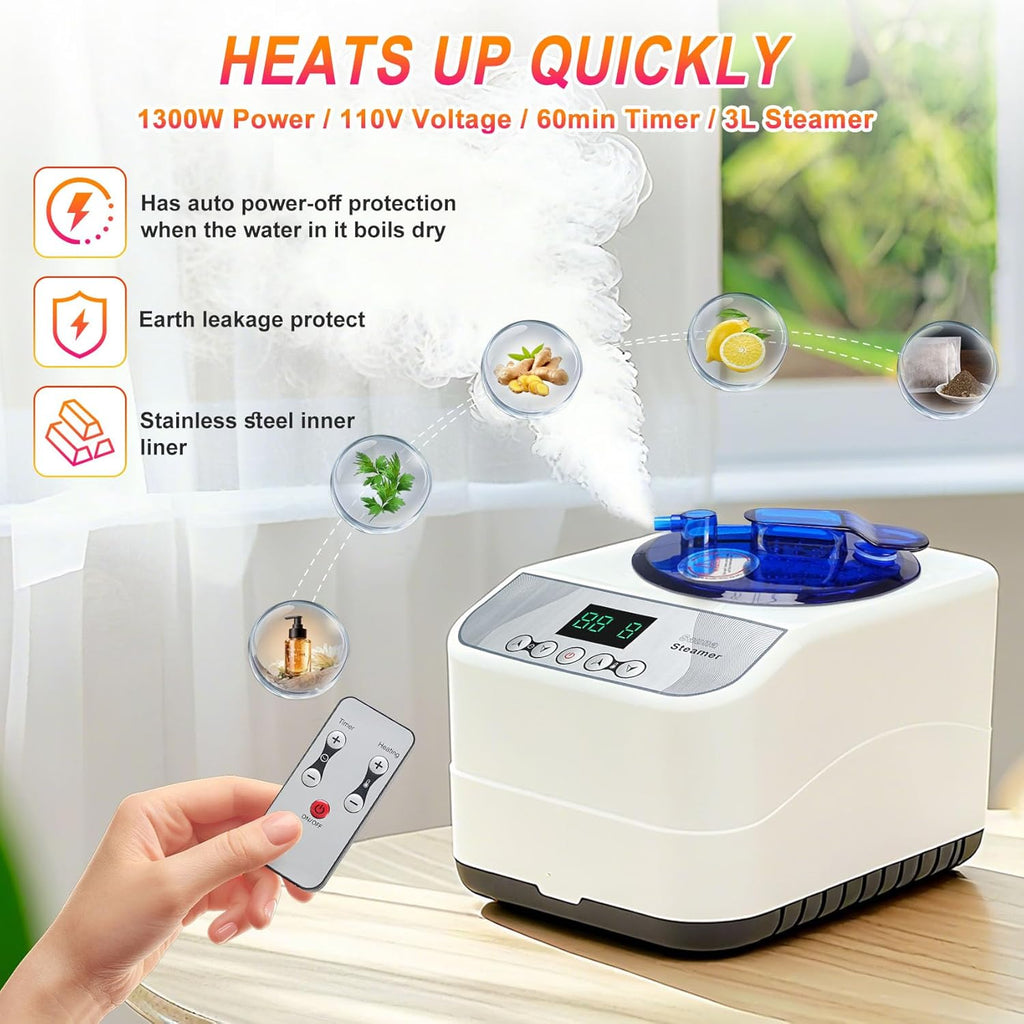 Portable Infrared Sauna Box for Home, Steam Sauna Tent with 1300W 3L Steamer, Full Body Relaxation for Indoor Use