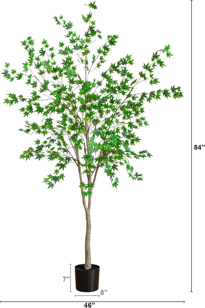 7ft Artificial Maple Tree - Indoor Fake Tree Decor - Lifelike Faux Tree Planter
