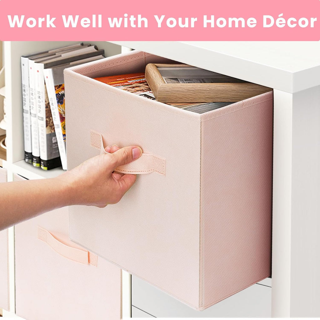 Storage Cubes - 13 Inch Heavy Duty Fabric Storage Bins for Shelves Closet Cube Organizer - 8 Pack Collapsible Cube