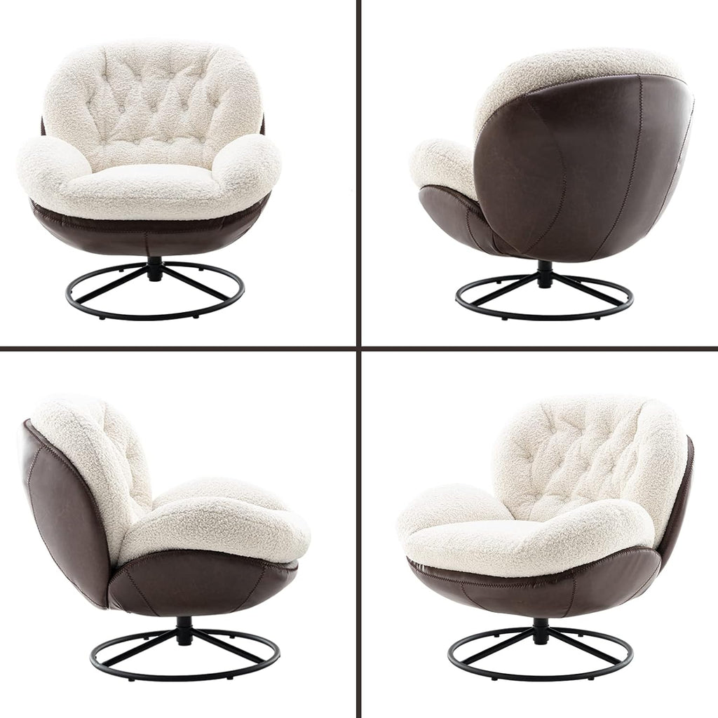 Modern Reading Chair and Ottoman — White