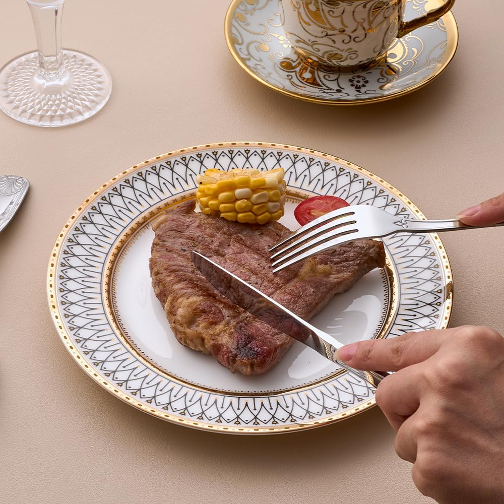 30-Piece Flatware Set Shell Pattern Stainless Steel