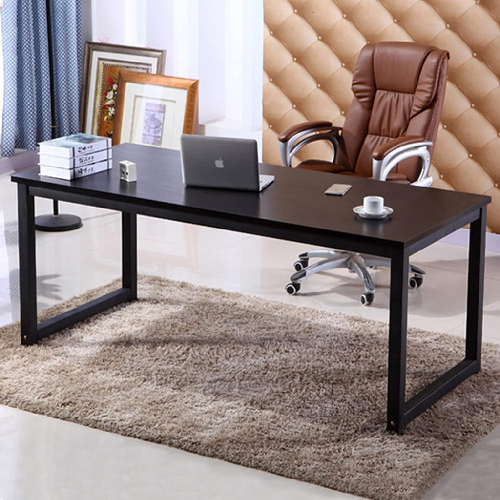 Modern Computer Desk 63 inch Large Office Desk Writing Study Table Desk Workstation Wide Metal Sturdy Frame Thicker