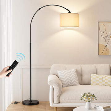 70 Dimmable Arc Floor Lamp with Remote, Color Temperatures and Brightness Adjustable