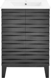 24-Inch Bathroom Vanity with Sink – Freestanding Modern Cabinet, Black Finish