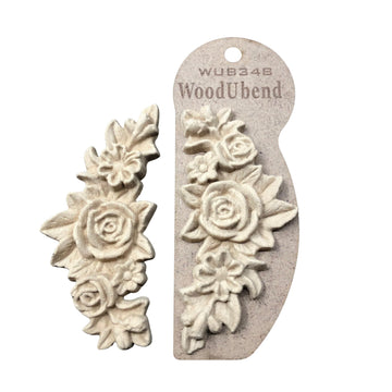 Floral Garland Appliques - Heat Bendable & Flexible Wood Onlays 5.5x11.5cm - DIY Craft, Furniture & Home
