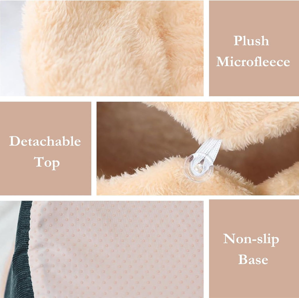 Cat Bed Cave - Enclosed Self Warming Hideaway with Detachable Lid & Mat
