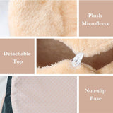 Cat Bed Cave - Enclosed Self Warming Hideaway with Detachable Lid & Mat
