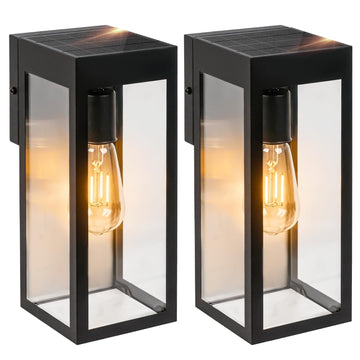 Solar Sconce Light Outdoor Dusk-to-Dawn Solar Powered Outside Porch Lantern