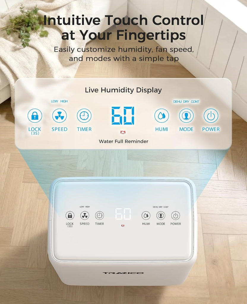 2000 Sq.ft Dehumidifier for Basement, 30 Pint Dehumidifiers for Home with Drain Hose, Quiet Operation