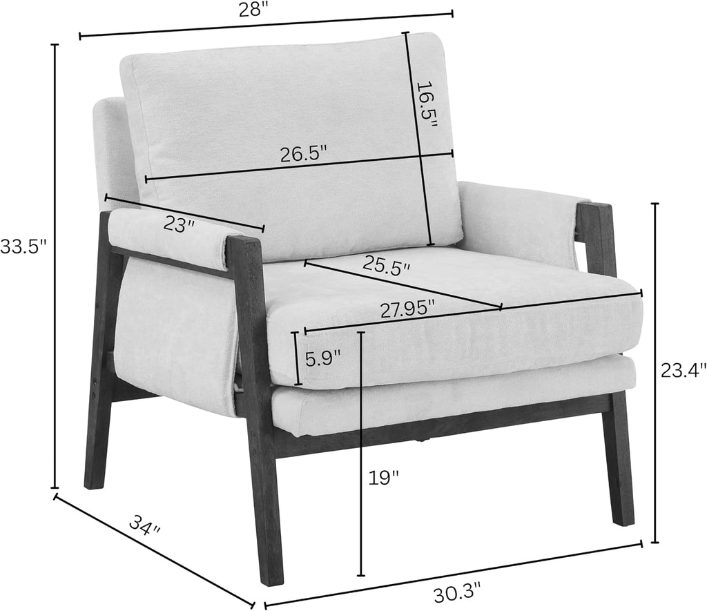 Kelly Mid-Century Modern Accent Armchair, Gray