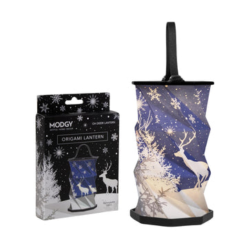 Inspired Noguchi Style OhDeer! Origami Lantern, Rechargeable LED Decorative Paper Lantern