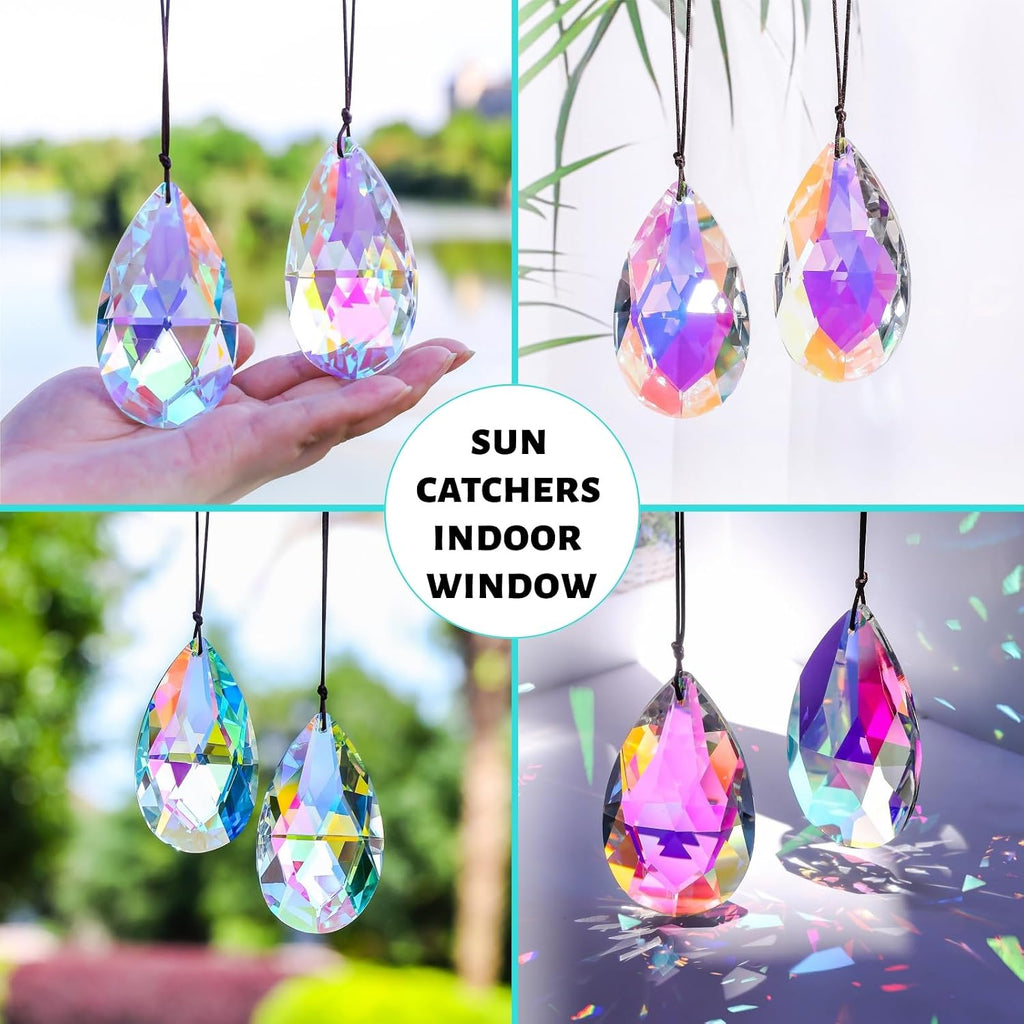 6Pcs Crystal Sun Catcher Prisms, Suncatchers for Windows Hanging