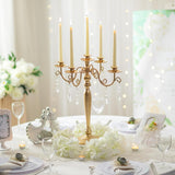 Sziqiq Gold Candelabra Candle Holder: 5 Arm Candelabras Centerpiece Table Decorationsandleholders for Dining Table