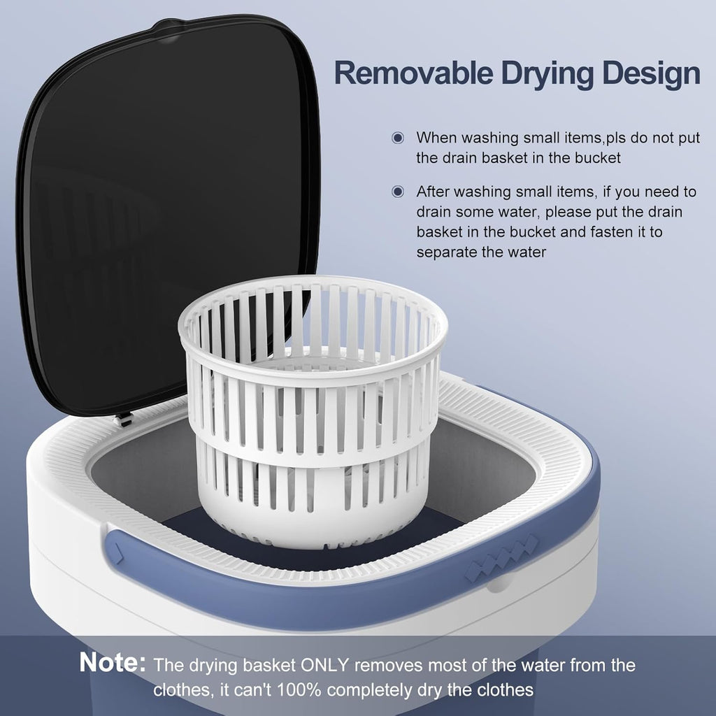 Portable Washing Machine, 12L Upgraded Mini Washing Machine With Spin Basket, Foldable Washer Cleaning for Underwear