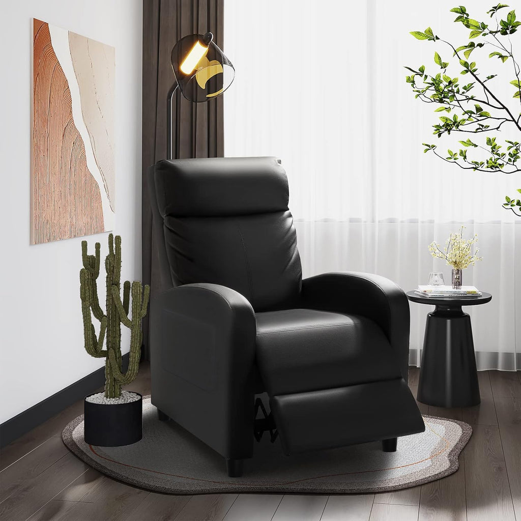 Recliner Chair, Recliner Sofa PU Leather for Adults, Recliners Home Theater Seating with Lumbar Support