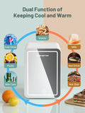 4L/6 Can Skincare Mini Fridge with Dimmable LED Mirror, Cooler & Warmer Fridge for Bedroom, Cosmetics, Office, Dorm &