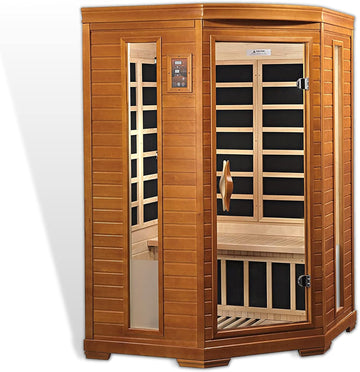 2 Person Infrared Corner Sauna for Home, Low EMF Indoor Saunas Full Size Indoor Personal Spa 49" x 48" x 76"