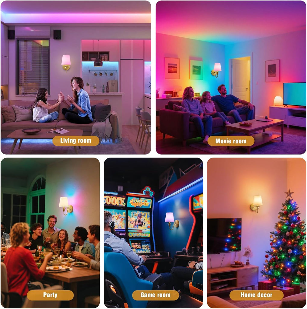 Battery Operated Wall Sconces set of Two,Wireless Wall Sconces with 10000mAh Dimmable Bulb and Remote,LED 15 Colors