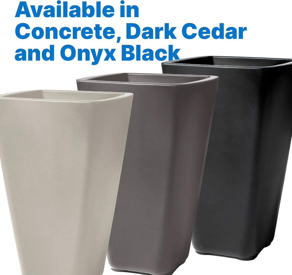 Bridgeview Tall Square Planter, Large Planters for Outdoor Plants, Gardening and Flower Pot or Porch, Efficient