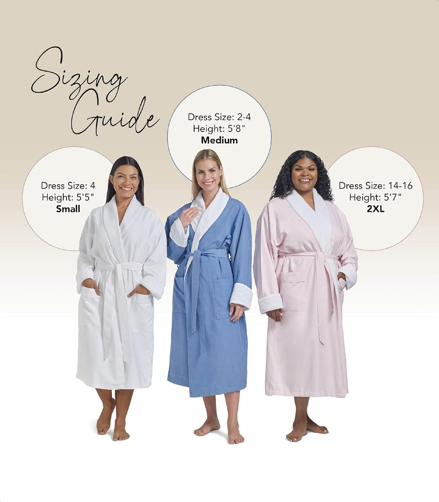Women's Microfiber Robe by BOCA, Luxury Hotel Bathrobe, Generous Sizing | Full length resort & spa bath robes for