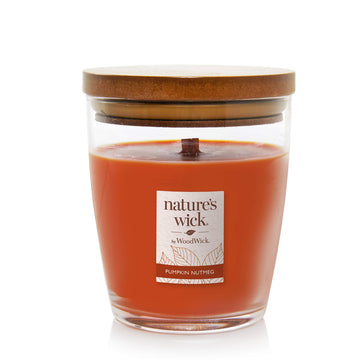 Pumpkin Nutmeg Scented Candle 10 oz. Medium Fall Candle with Crackling Wick for Smooth Burn Soy Wax Blend Halloween