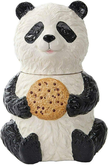 Chinese Panda Cookie Jar Ceramic Cute Kitchen Accessory