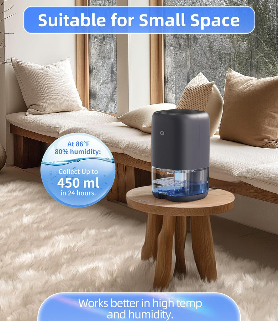 Dehumidifier, 35 OZ Small Dehumidifiers for Bedroom for Home, Quiet with Auto Shut Off