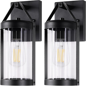 Outdoor Wall Light Fixtures, Waterproof Matte Black Exterior Wall Lantern Sconce Porch Lights
