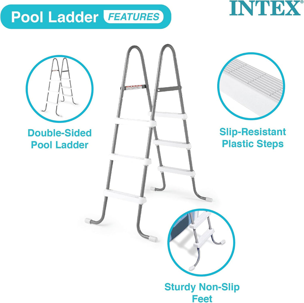 Metal Frame 12ft x 30in Round Above Ground Swimming Pool Set Bundle | 28211EH - 530 GPH Cartridge Filter Pump, Ladder