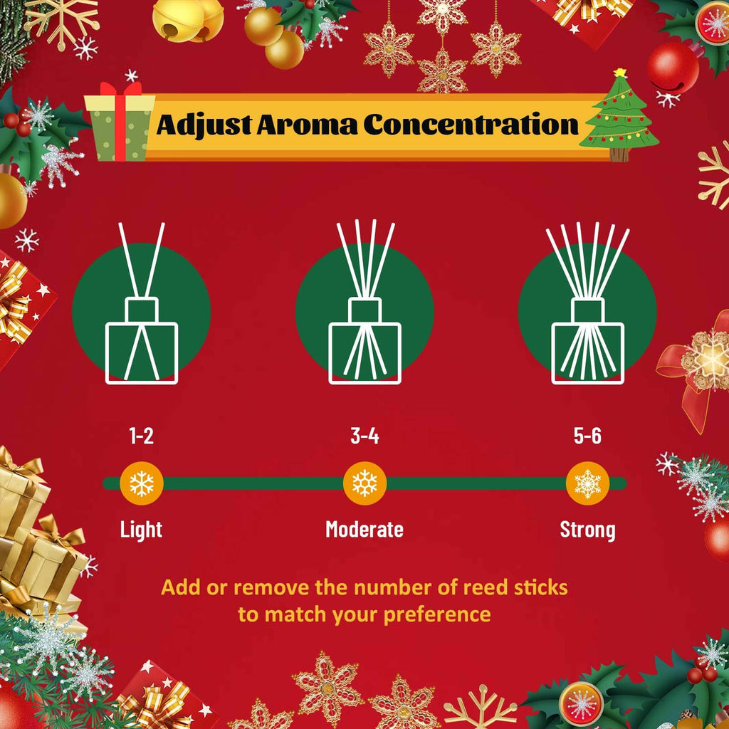 Christmas Reed Diffuser Set, Diffuser with Sticks 2 Pack, 6.8 Fl Oz