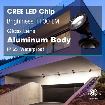 1100LM LED Waterproof Outdoor Landscape Spotlight, LED Flood Light | 12W Day Light LED Outdoor Spotlight, Landscape