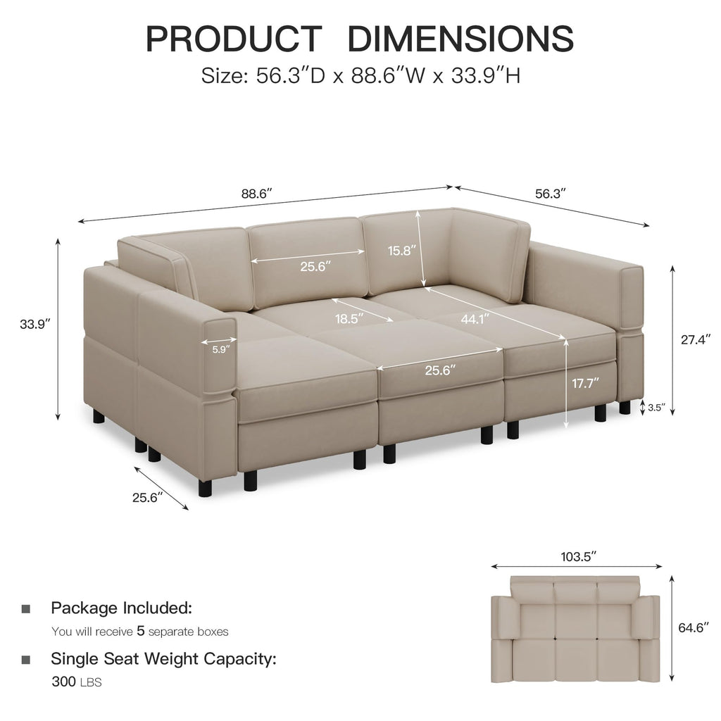 Modular Velvet Sectional Sofa with Chaise Lounge Sectional Sleeper Sofa with Storage Chaise Bed Couch Grey