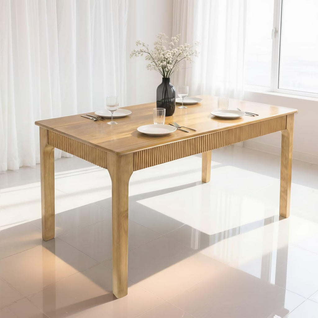 39"Solid Wood Dining Room Table, Rectangular Kitchen Real Wooden Table