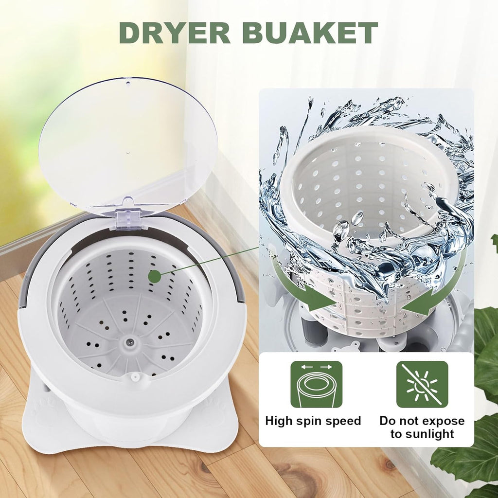 Manual Clothes Dryer Portable Mini Dryer Compact Spinner Non Electric Laundry Washing Machine for RV, Camping, School