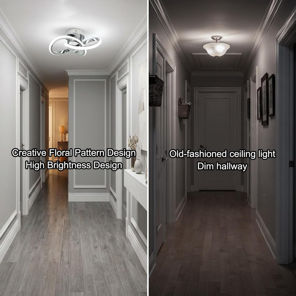 Hallway Light Acrylic Modern LED Ceiling Light Fixtures Cool White 6000K Close to Ceiling Lights Bathroom Kitchen