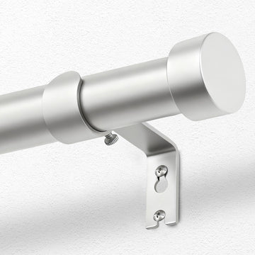 Silver Curtain Rod 32-144 Inch, Heavy Duty Window Treatment Rods