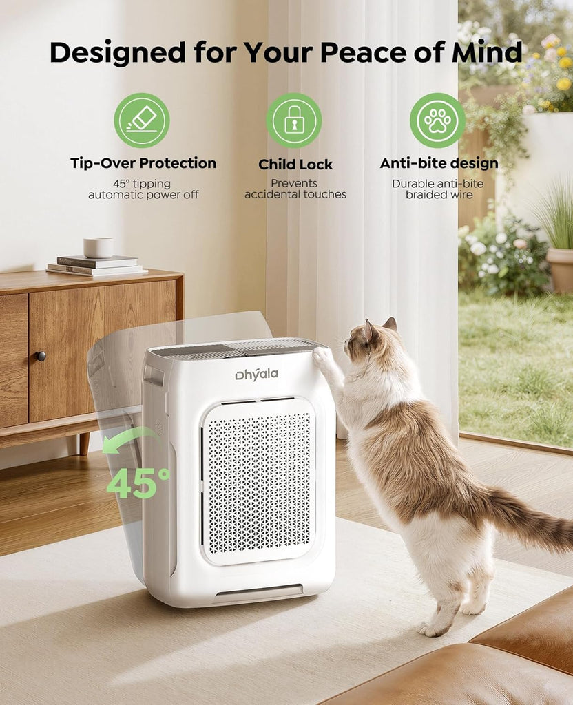 Air Purifier for Home Large Room up to 3000Ft², HEPA Air Purifier with Washable Double-Sided Filters
